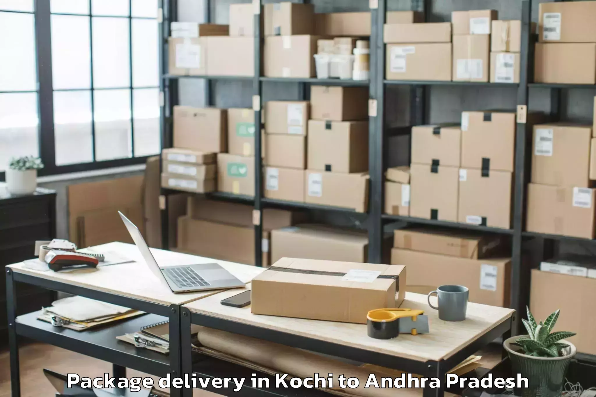 Trusted Kochi to Abhilashi University Guntur Package Delivery